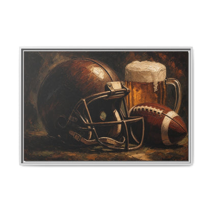 Game Day Pour - Football Helmet & Beer Canvas