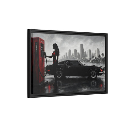 Retro Muscle Car | Miami Gas Station Canvas