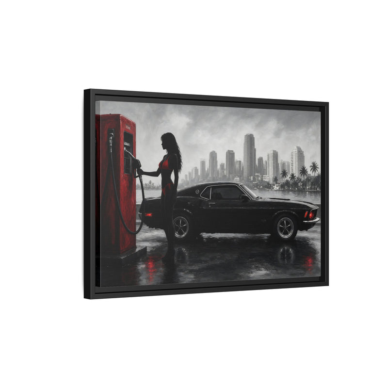 Retro Muscle Car | Miami Gas Station Canvas