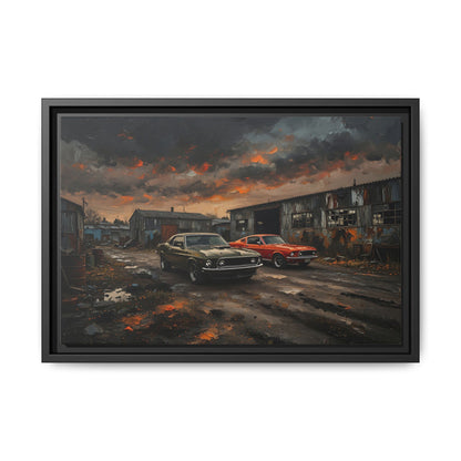 Classic Muscle Cars - Matte Canvas Framed Print