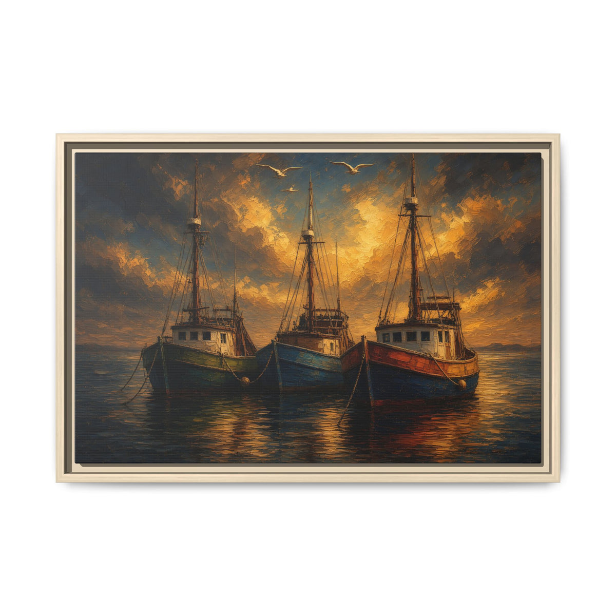 Harbor Light | Fishing Boats Canvas