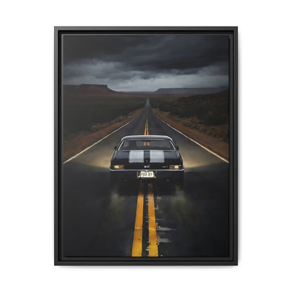 Vintage SS, Chevy,  Muscle Car Roadway "F You" On License Plate, Matte Framed Canvas