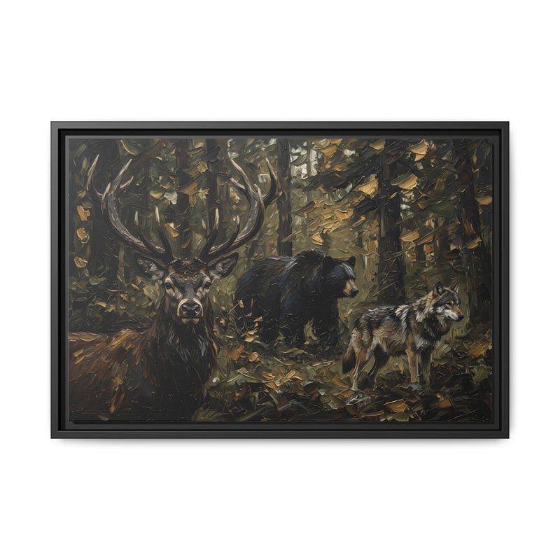 Forest Council - Wildlife Matte Canvas Print — Framed Wall Art