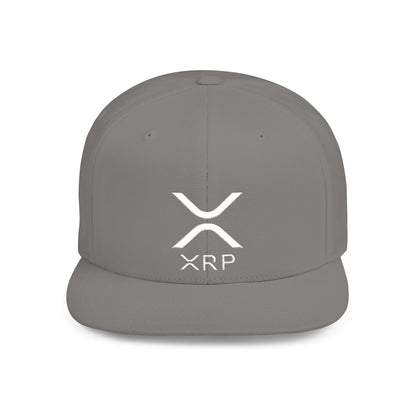XRP White Logo Flat Bill Snapback | Crypto Hat
