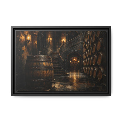 Vintage Whiskey Barrel Cellar Canvas