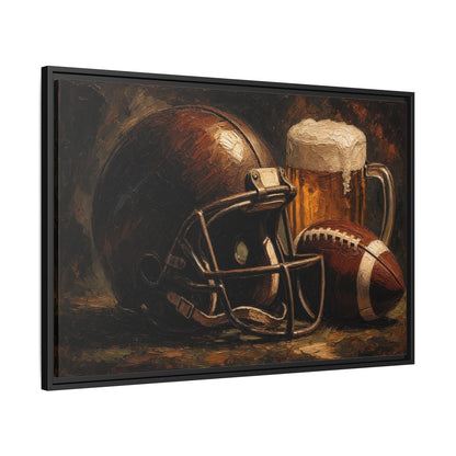 Game Day Pour - Football Helmet & Beer Canvas