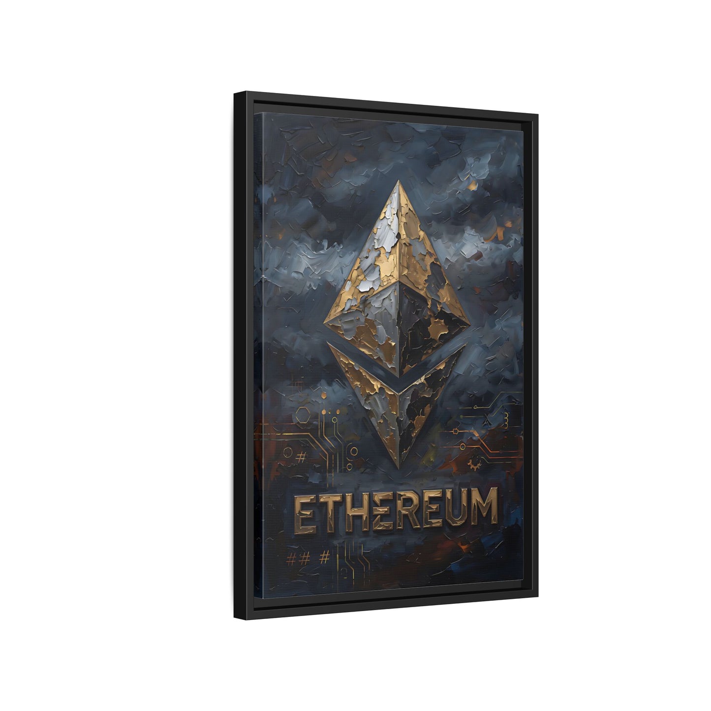 Ethereum Logo Art Matte Canvas Framed | Crypto Wall Art