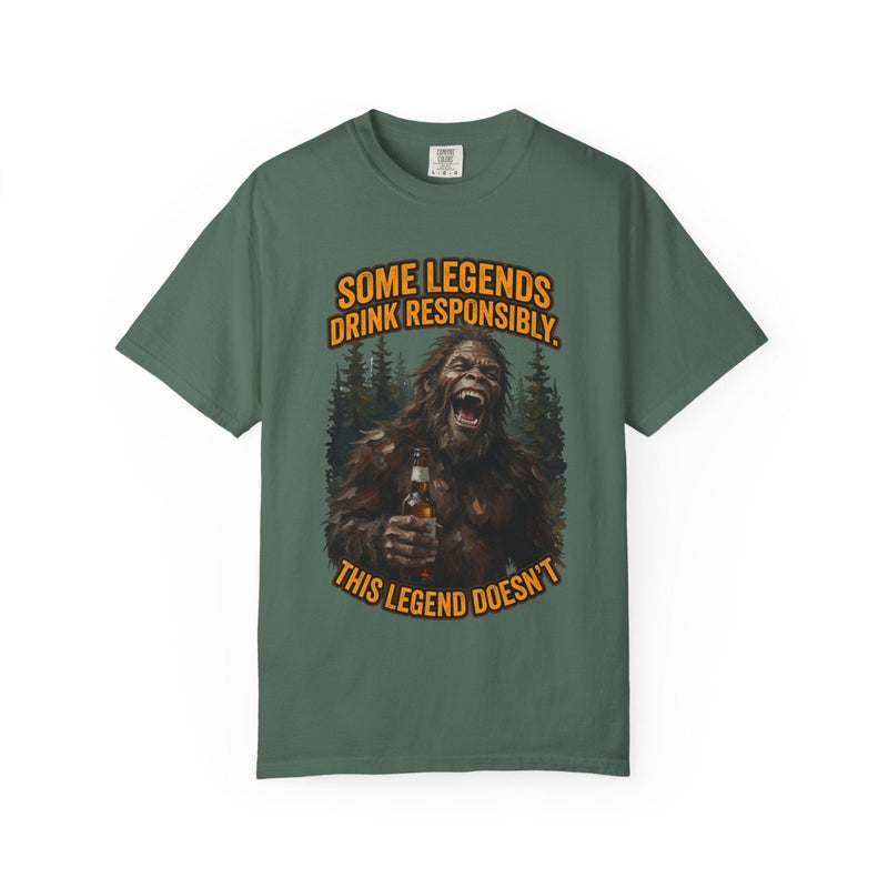Some Legends Drink Responsibly. This Legend Doesn’t. – Sasquatch Beer T-Shirt (Logo#2)