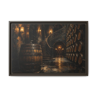 Vintage Whiskey Barrel Cellar Canvas