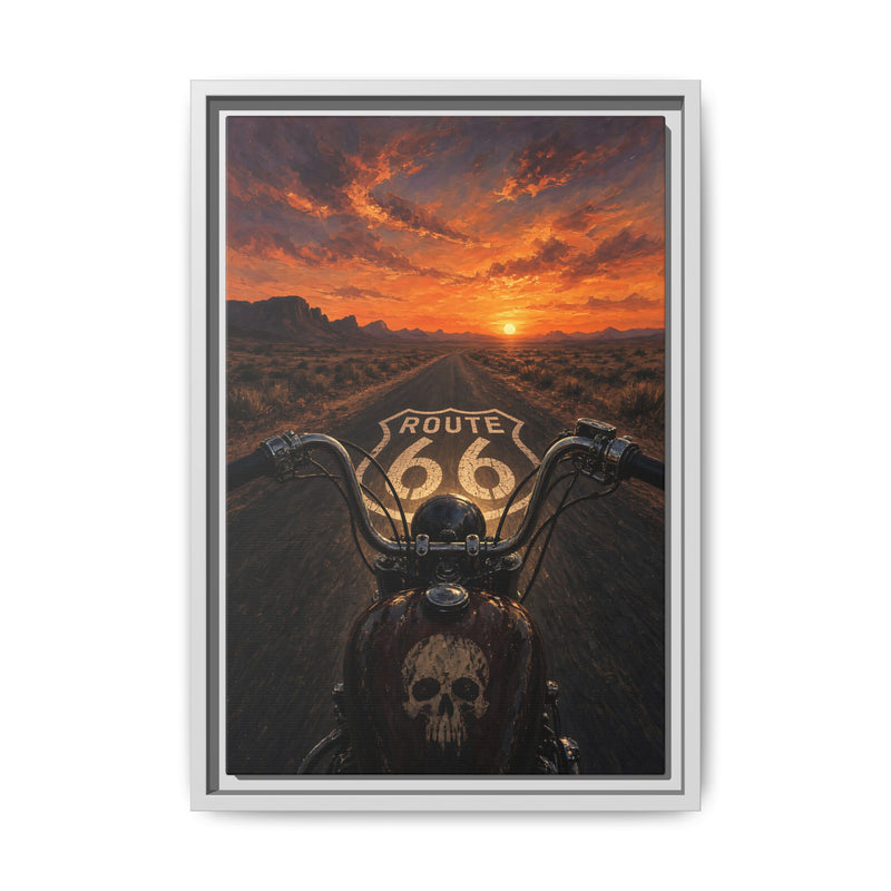 Chopper On Route 66 – Sunset Highway Canvas