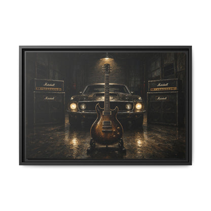 Garage Anthem | Muscle Car & Guitar Framed Canvas