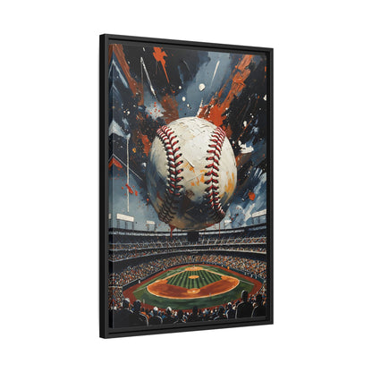 Baseball Stadium Home Run - Matte Canvas Framed | Sports Wall Art