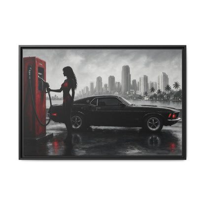 Retro Muscle Car | Miami Gas Station Canvas