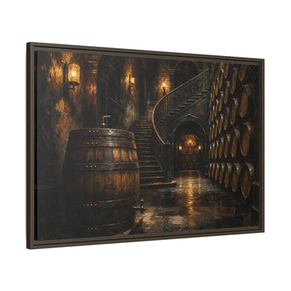 Vintage Whiskey Barrel Cellar Canvas