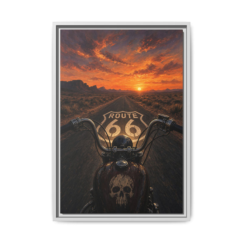 Chopper On Route 66 – Sunset Highway Canvas