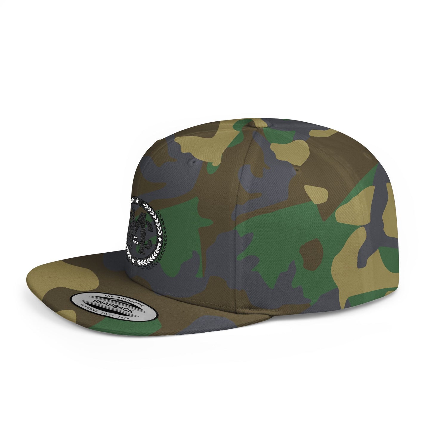 Man Cave Black Logo - Flat Bill Snapback Hat