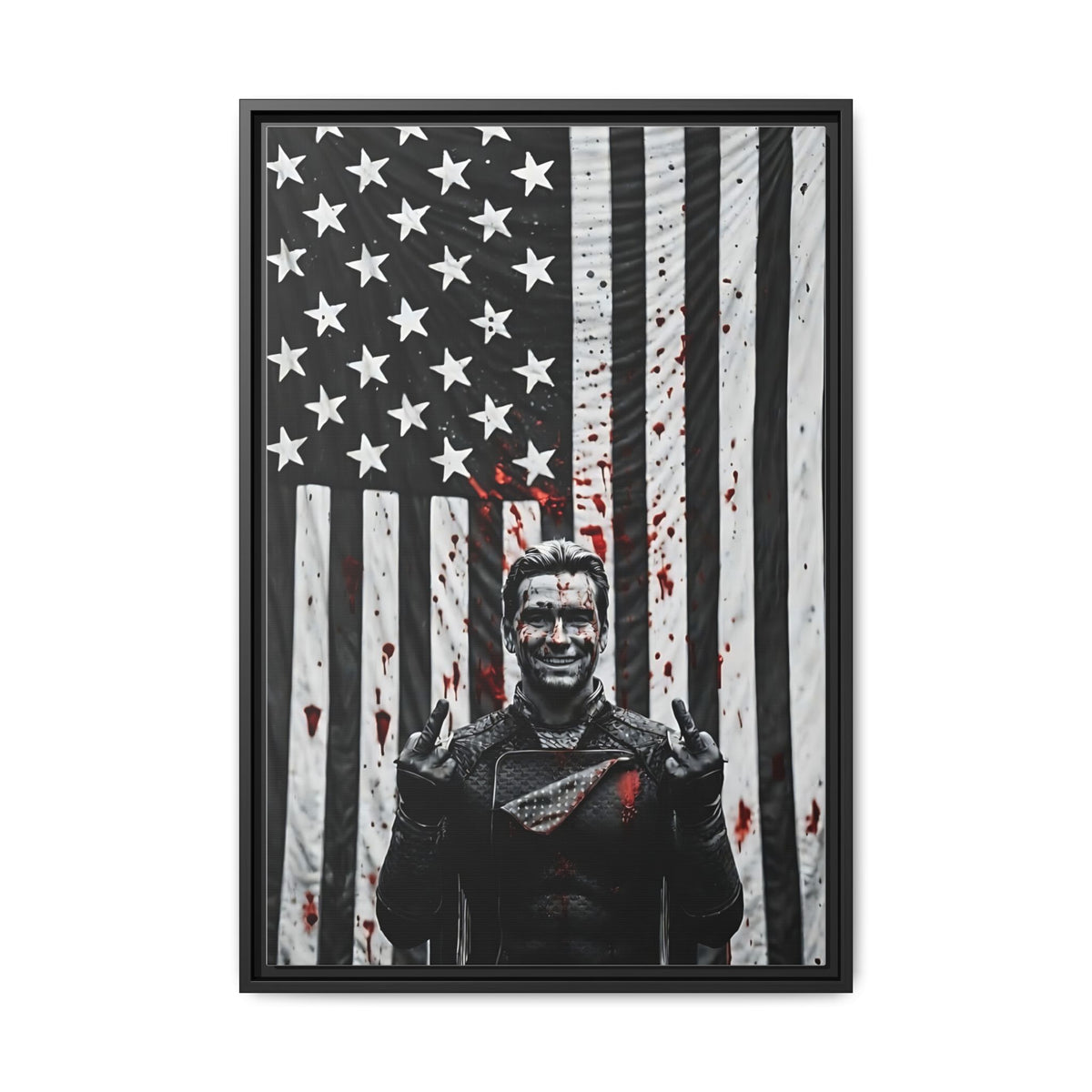Homelander, The Boys, American Flag Matte Canvas Framed