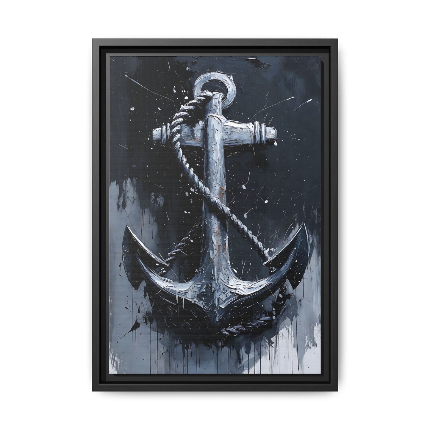 Nautical Anchor Painting Matte Canvas Framed | Coastal Wall Art