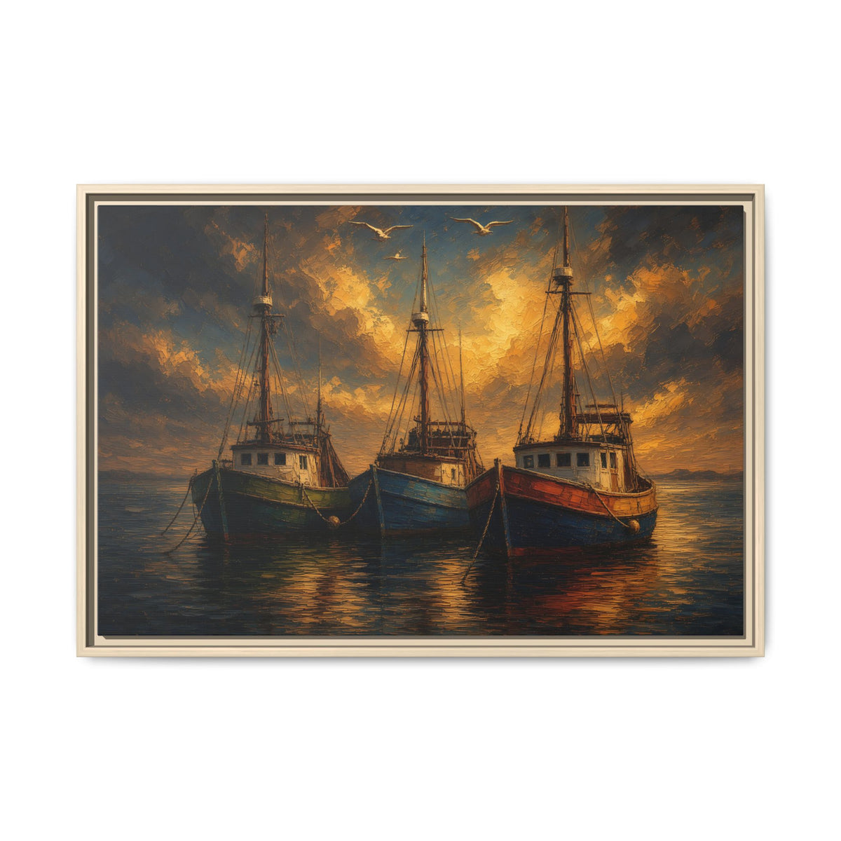 Harbor Light | Fishing Boats Canvas