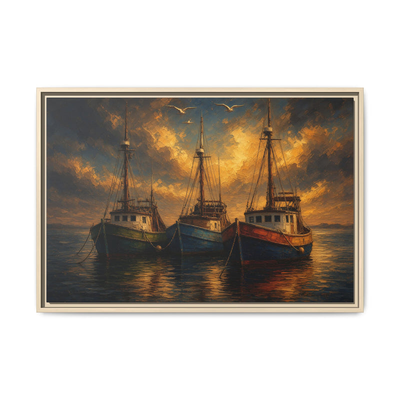 Harbor Light | Fishing Boats Canvas