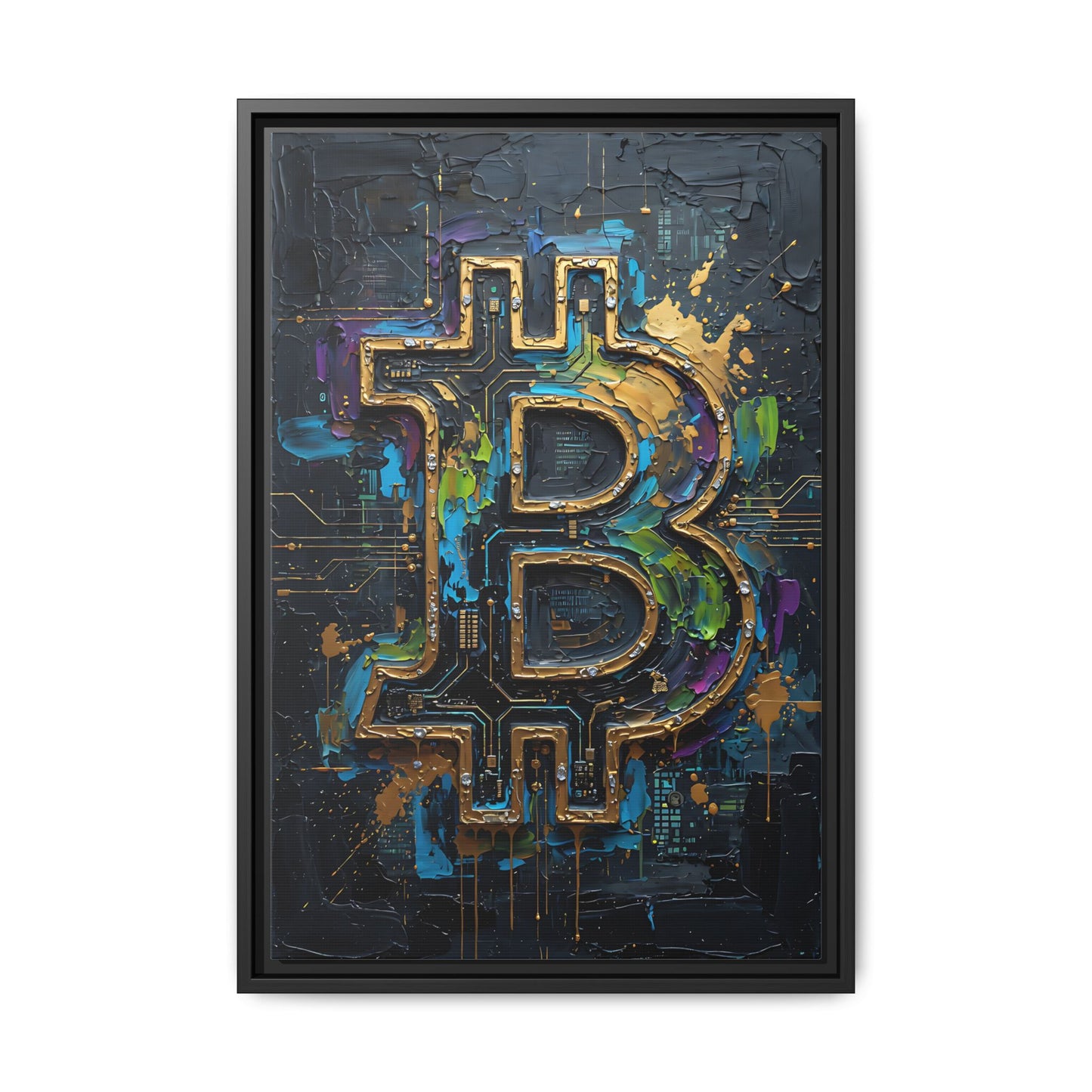 Bitcoin Logo Matte Canvas Framed | Crypto Wall Art