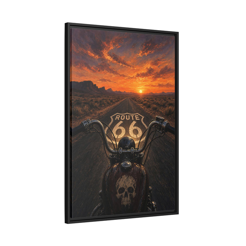 Chopper On Route 66 – Sunset Highway Canvas