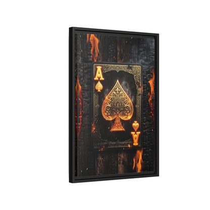Burning Ace of Spades - Gambler Framed Canvas