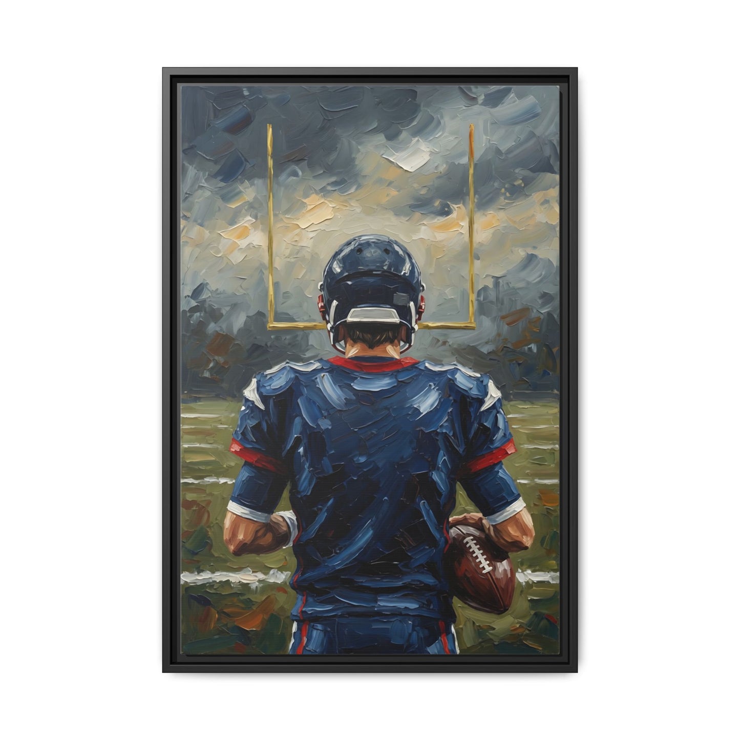 Framed Football Canvas Art — Sports Print