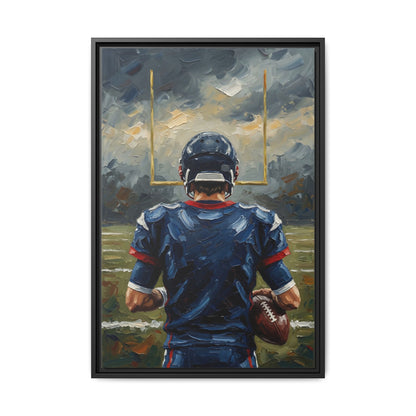 Framed Football Canvas Art — Sports Print