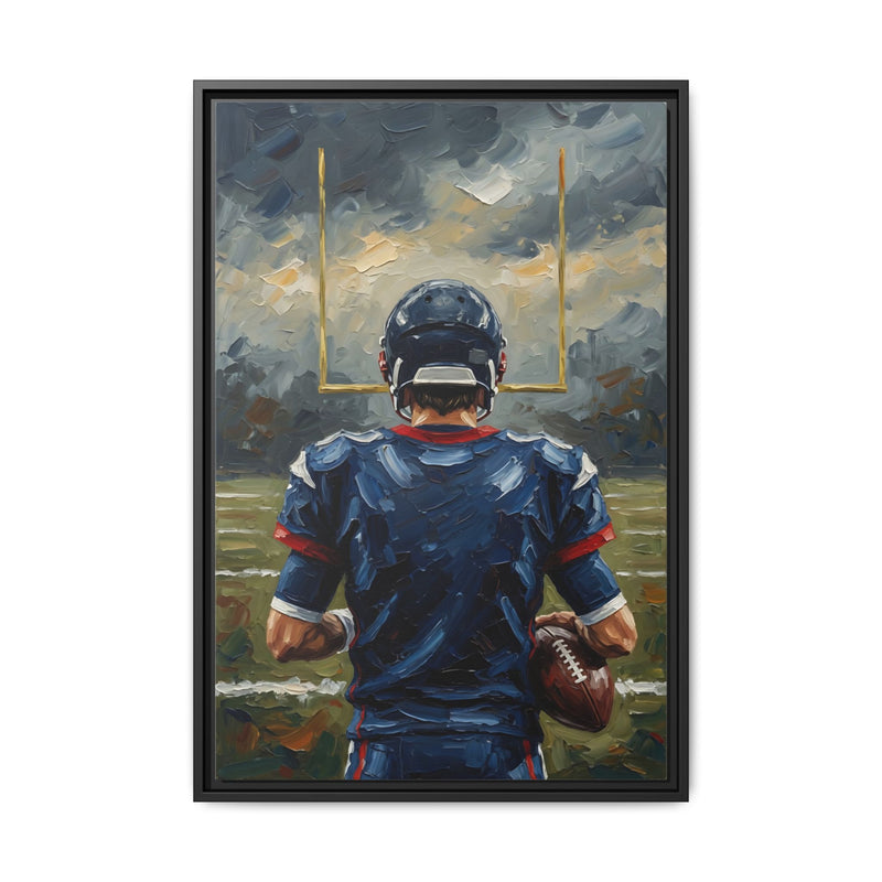 Framed Football Canvas Art — Sports Print