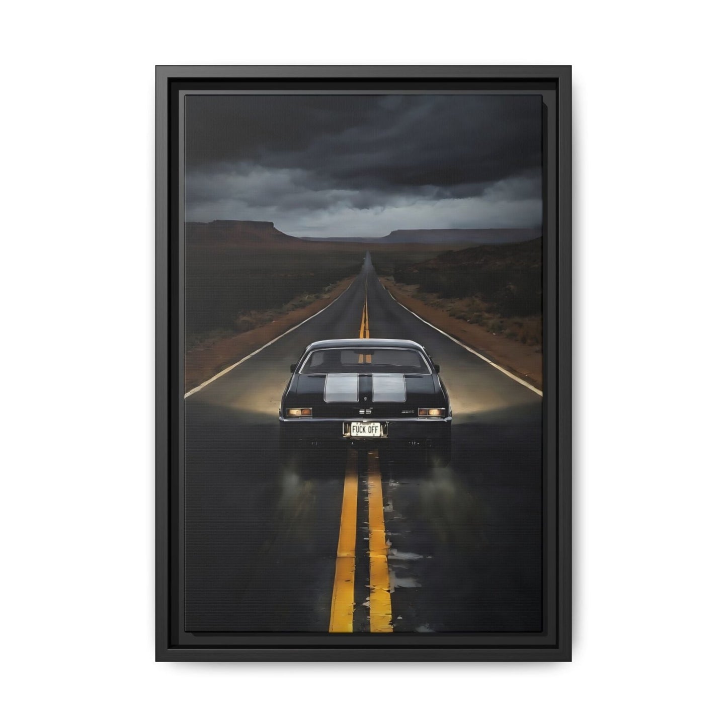 Vintage SS, Chevy,  Muscle Car Roadway "F. Off" On License Plate