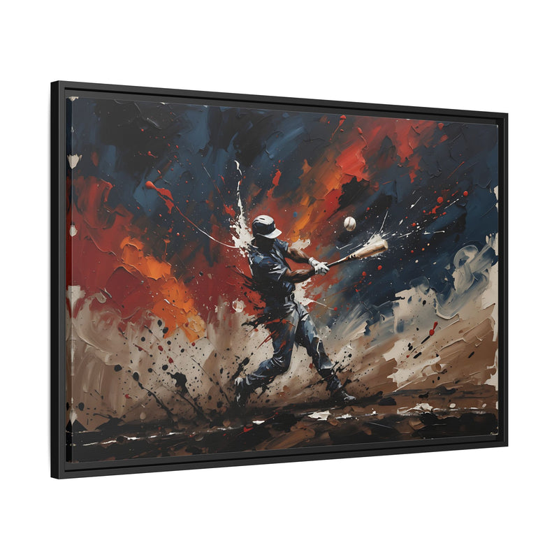 Baseball Grand Slam - Abstract Matte Canvas Framed Wall Art
