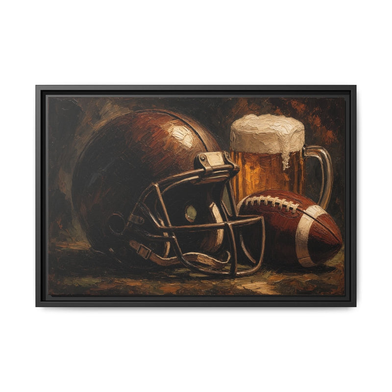 Game Day Pour - Football Helmet & Beer Canvas