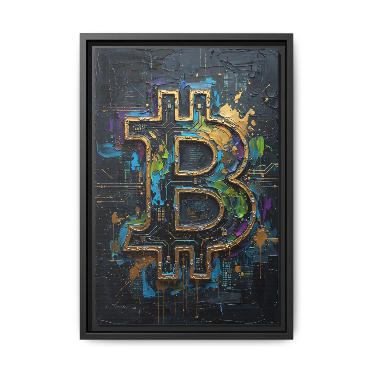 Bitcoin Logo Matte Canvas Framed | Crypto Wall Art