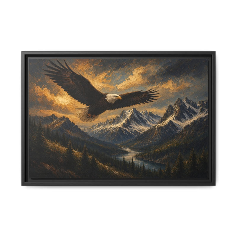 Bald Eagle Mountain Landscape | Matte Framed Canvas