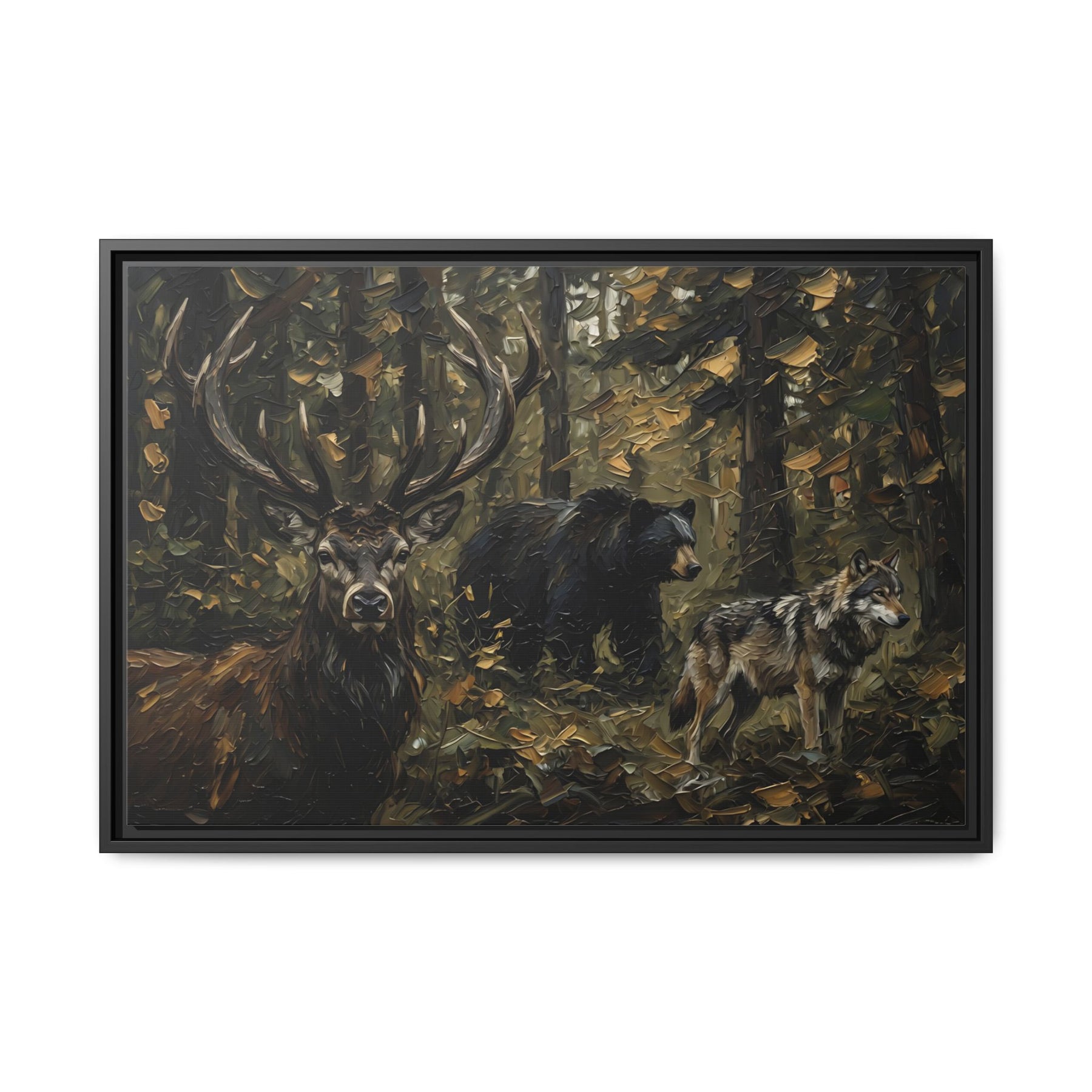 Forest Council - Wildlife Matte Canvas Print — Framed Wall Art