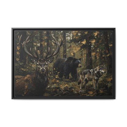 Forest Council - Wildlife Matte Canvas Print — Framed Wall Art