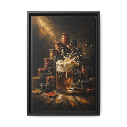Beer Mug & Poker Chips Canvas | All In, Foam Up