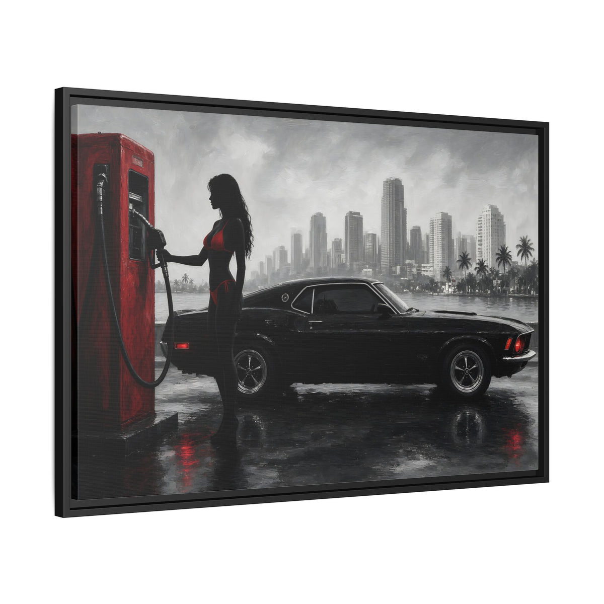 Retro Muscle Car | Miami Gas Station Canvas