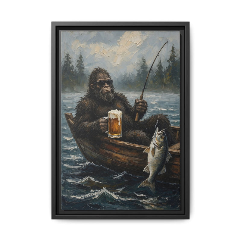 Catch of the Day - Sasquatch Fishing with Beer Canvas