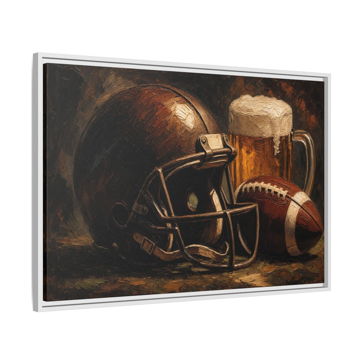 Game Day Pour - Football Helmet & Beer Canvas