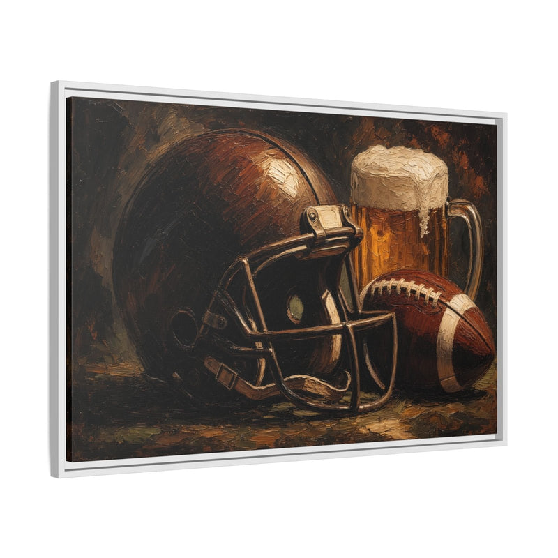 Game Day Pour - Football Helmet & Beer Canvas
