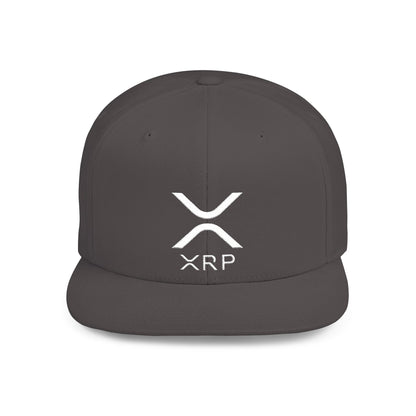 XRP White Logo Flat Bill Snapback | Crypto Hat