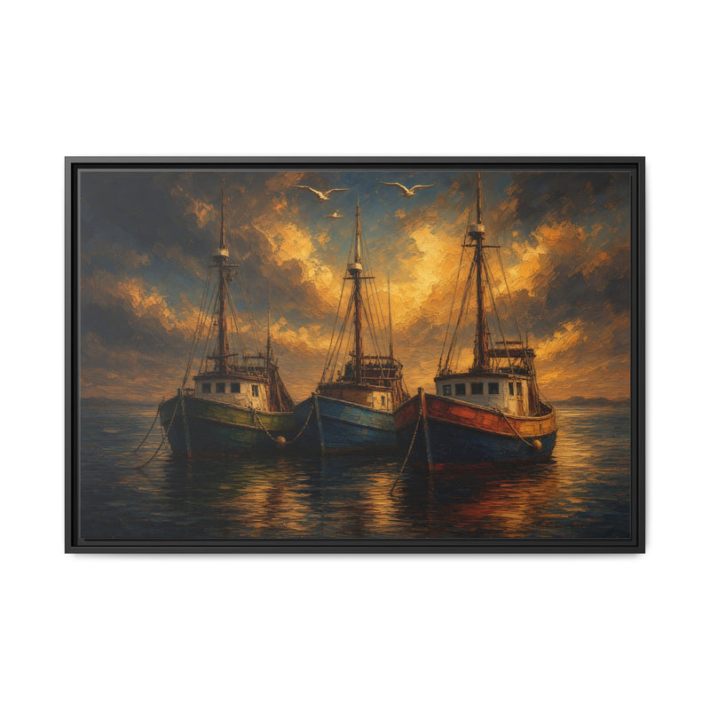 Harbor Light | Fishing Boats Canvas