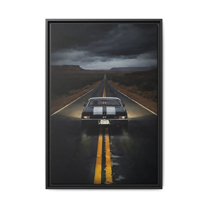Vintage SS, Chevy,  Muscle Car Roadway "F You" On License Plate, Matte Framed Canvas