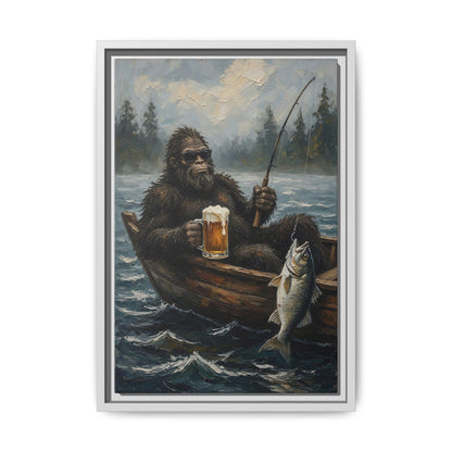 Catch of the Day - Sasquatch Fishing with Beer Canvas