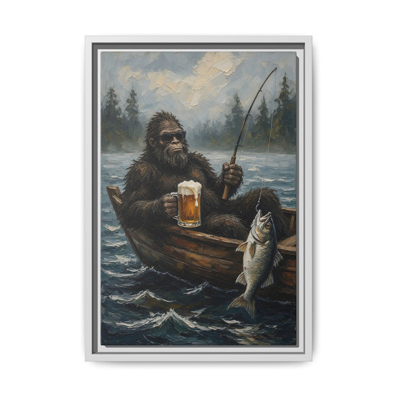 Catch of the Day - Sasquatch Fishing with Beer Canvas