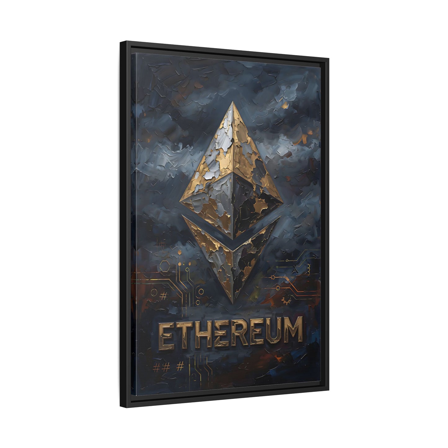 Ethereum Logo Art Matte Canvas Framed | Crypto Wall Art