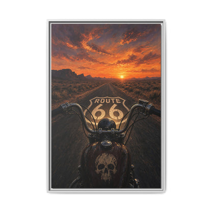 Chopper On Route 66 – Sunset Highway Canvas