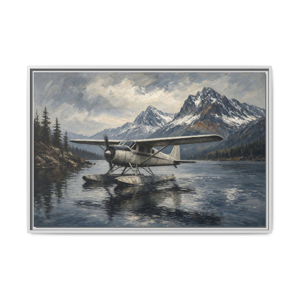 Mountain Lake Seaplane Canvas